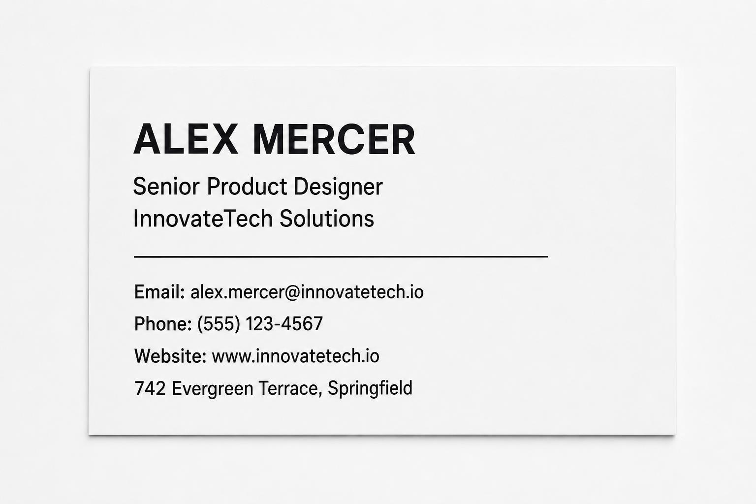 Business Card demo