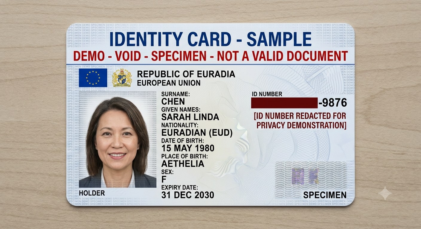 Mock ID Document demo